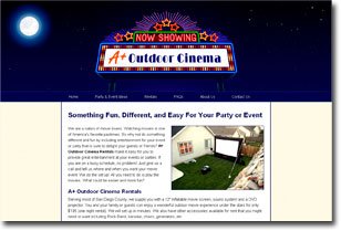Aplus Outdoor Cinema website